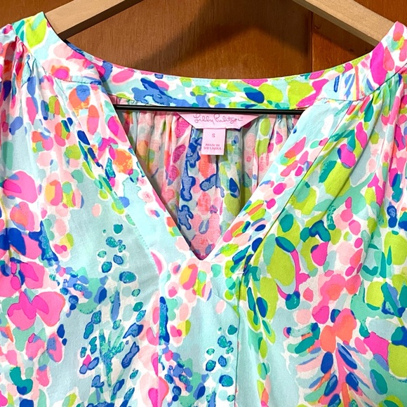 Lilly Pulitzer Martinique Blouse Catch The Wave Print - Picture 4 of 12